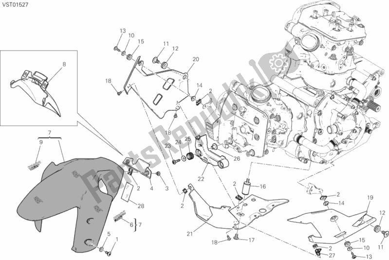 Todas las partes para 34b - Carenado de Ducati Multistrada 1200 S Pikes Peak Thailand 2017